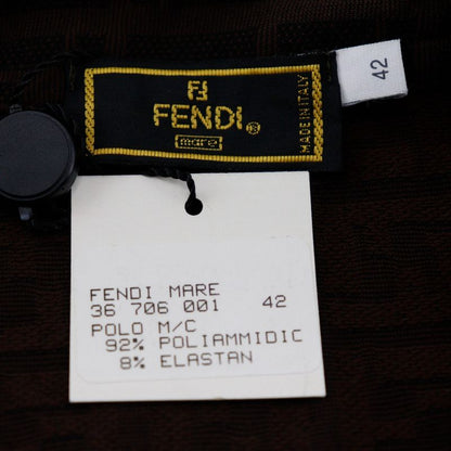 Fendi Zucca Rayon Brown Women's Polo Shirt