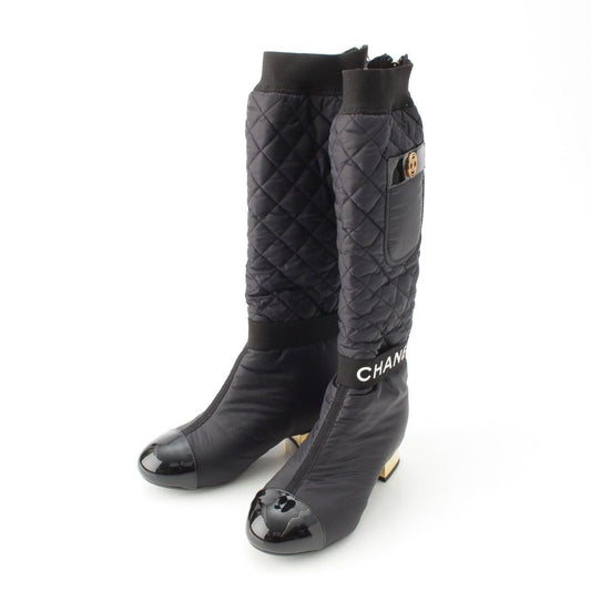 Chanel Nylon 2-Way CC Logo Removable Boots Black 35 2 1C