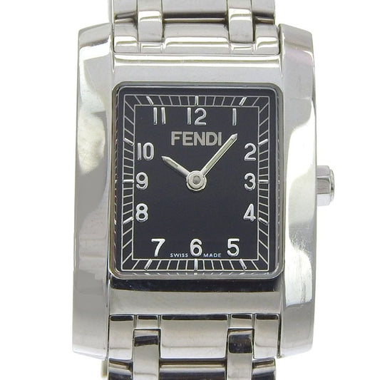Fendi Orologi Stainless Steel Quartz Analog Display Black Dial Watch