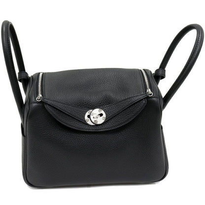 Hermes Shoulder Bag Handbag Lindy 26 Taurillon Cles Mance Black Palladium