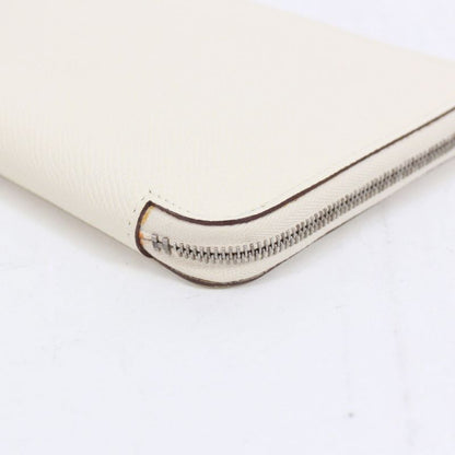 Hermes Azap Long Classic Machete Vaux Epson Off White Wallet Silver