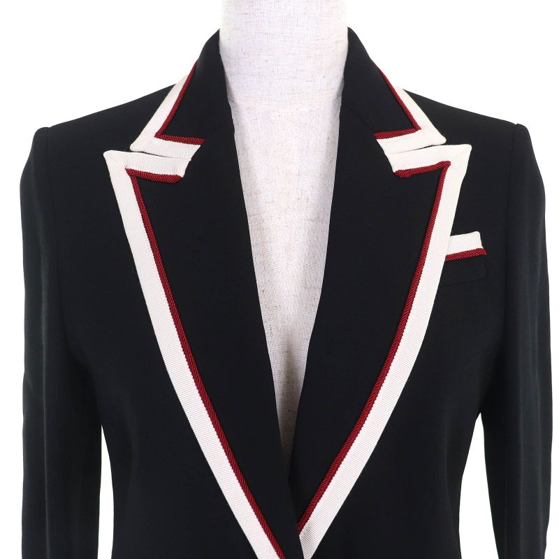 Gucci 523859 Lined With Chain Belt Pattern 100% Silk Peaked Lapel Tailored
