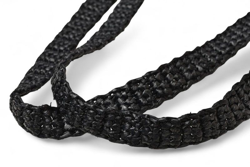 Prada Tote Prada Bag Logo Raffia Cago Black White 1bg393