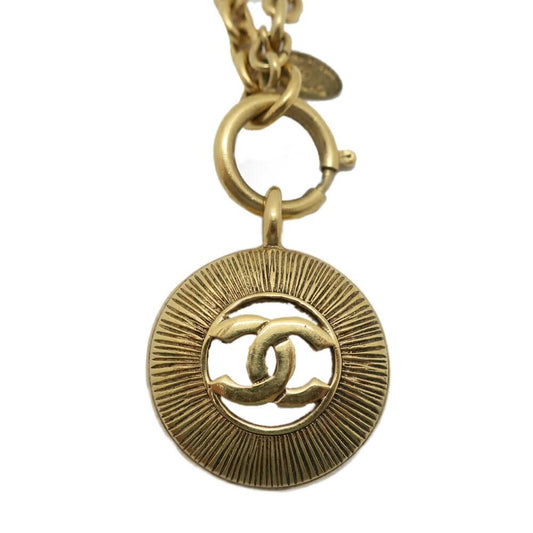 Chanel Necklace Round CC Logo Vintage Gold