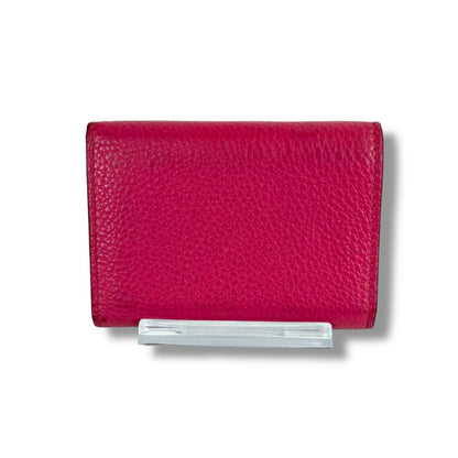 Prada Vitello Daino Leather Compact Wallet Trifold Gold Hardware Mini — view 3