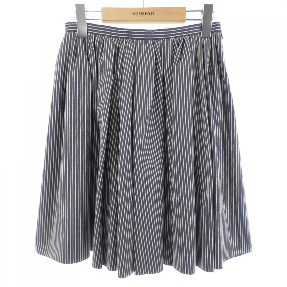 Prada Skirt White 38 Gray Stripe