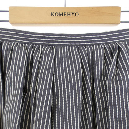 Prada Skirt White 38 Gray Stripe — view 5