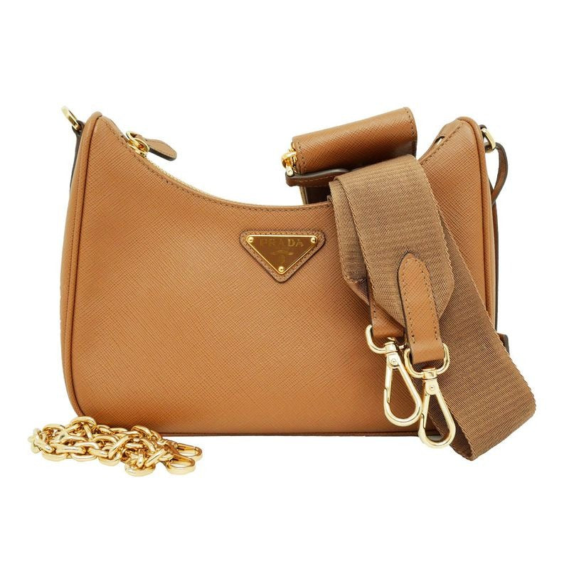 Prada Re-edition Saffiano Leather Shoulder Bag Hand 1 Bh204 Camel