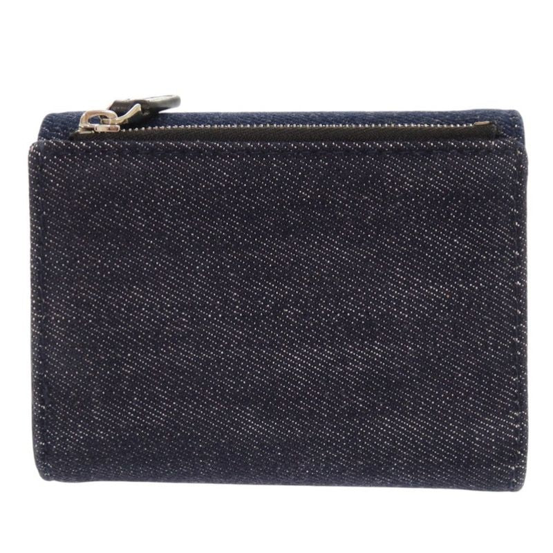 Bulgari Clip Denim Blue Trifold Wallet 1905 Bvlgari