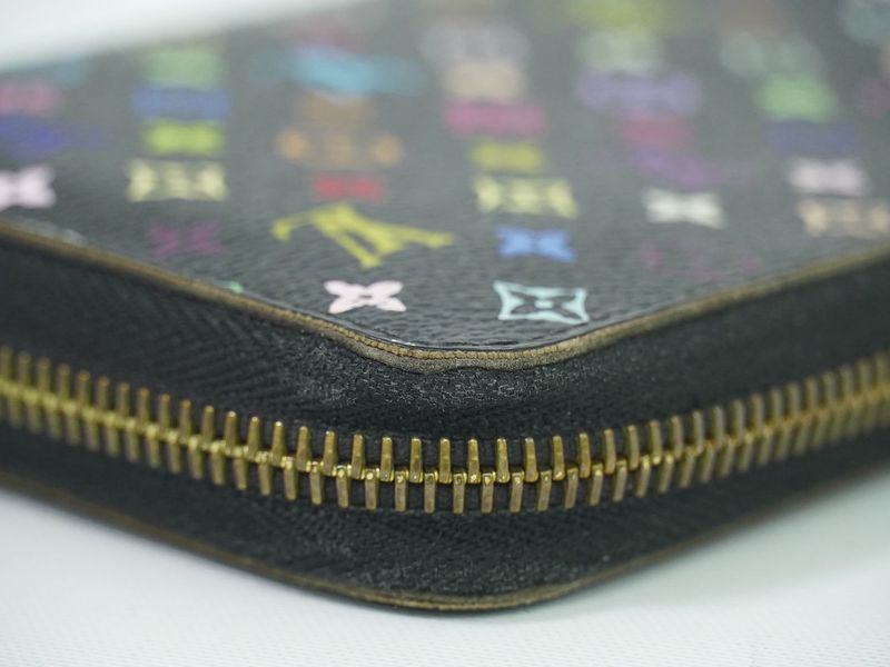 Authentic Louis Vuitton LV Zippy Wallet Monogram Multicolor Long Wallet Noir