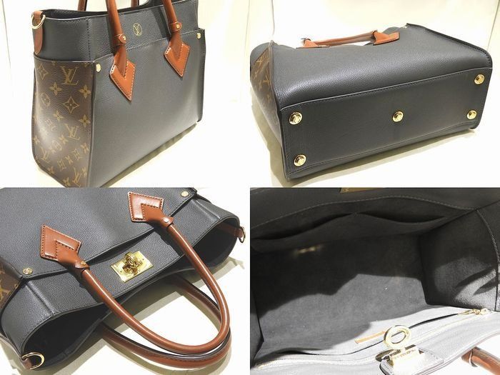Louis Vuitton 2WAY Tote Bag On My Side MM M56550 Dark Gray Calf Leather