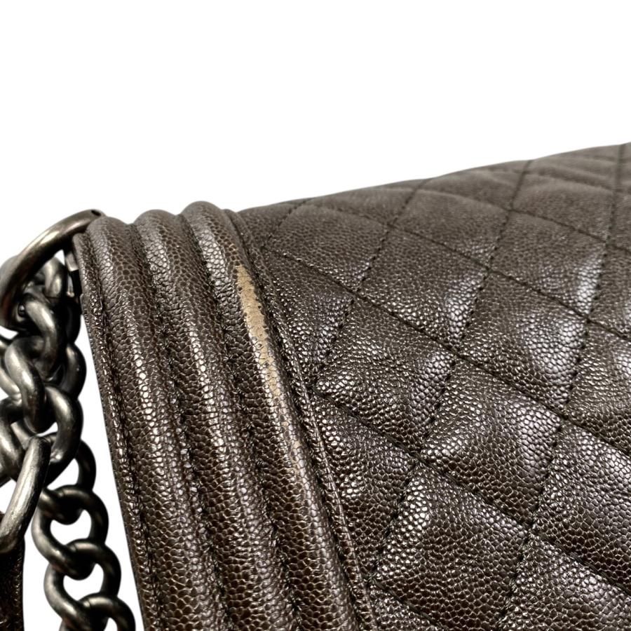 Chanel Boy Chanel Shoulder Bag Chain Bag A67086 Matelasse Caviar Skin Coco Dark