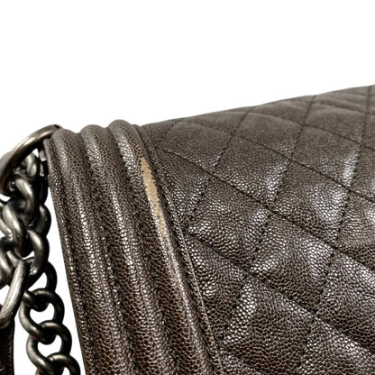 Chanel Boy Chanel Shoulder Bag Chain Bag A67086 Matelasse Caviar Skin Coco Dark