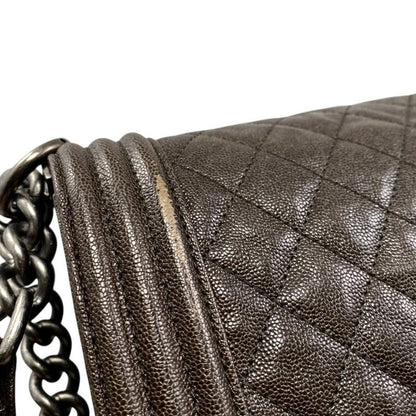 Chanel Boy Chanel Shoulder Bag Chain Bag A67086 Matelasse Caviar Skin Coco Dark