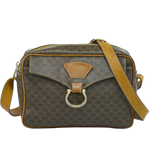 Celine Macadam Shoulder Bag Pochette Brown