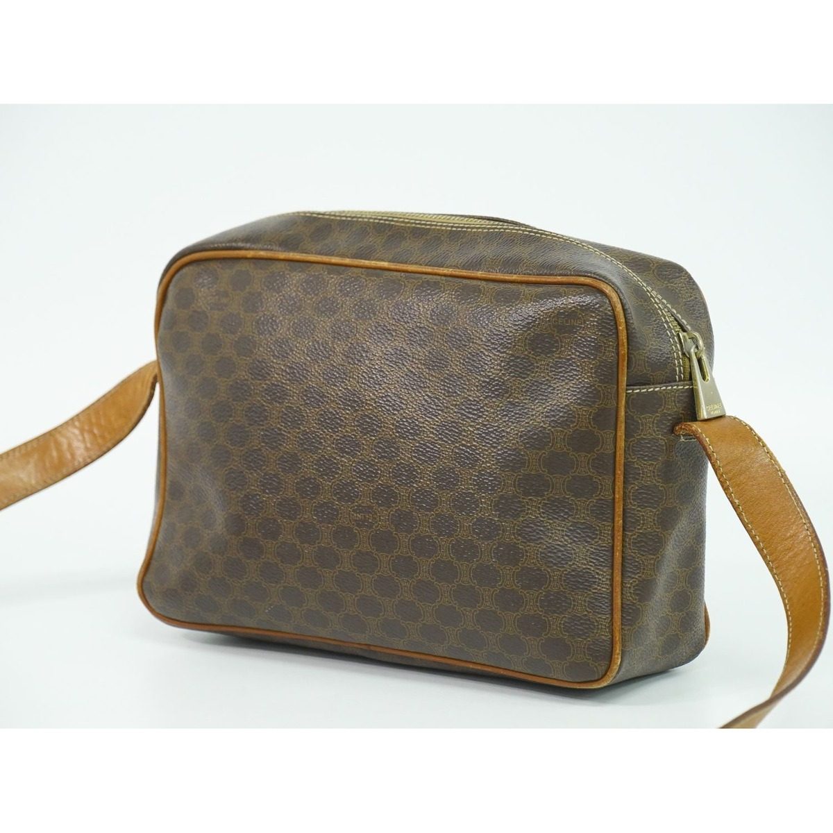 Celine Macadam Shoulder Bag Pochette Brown — view 2