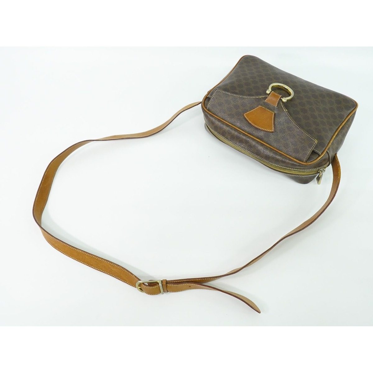 Celine Macadam Shoulder Bag Pochette Brown — view 4