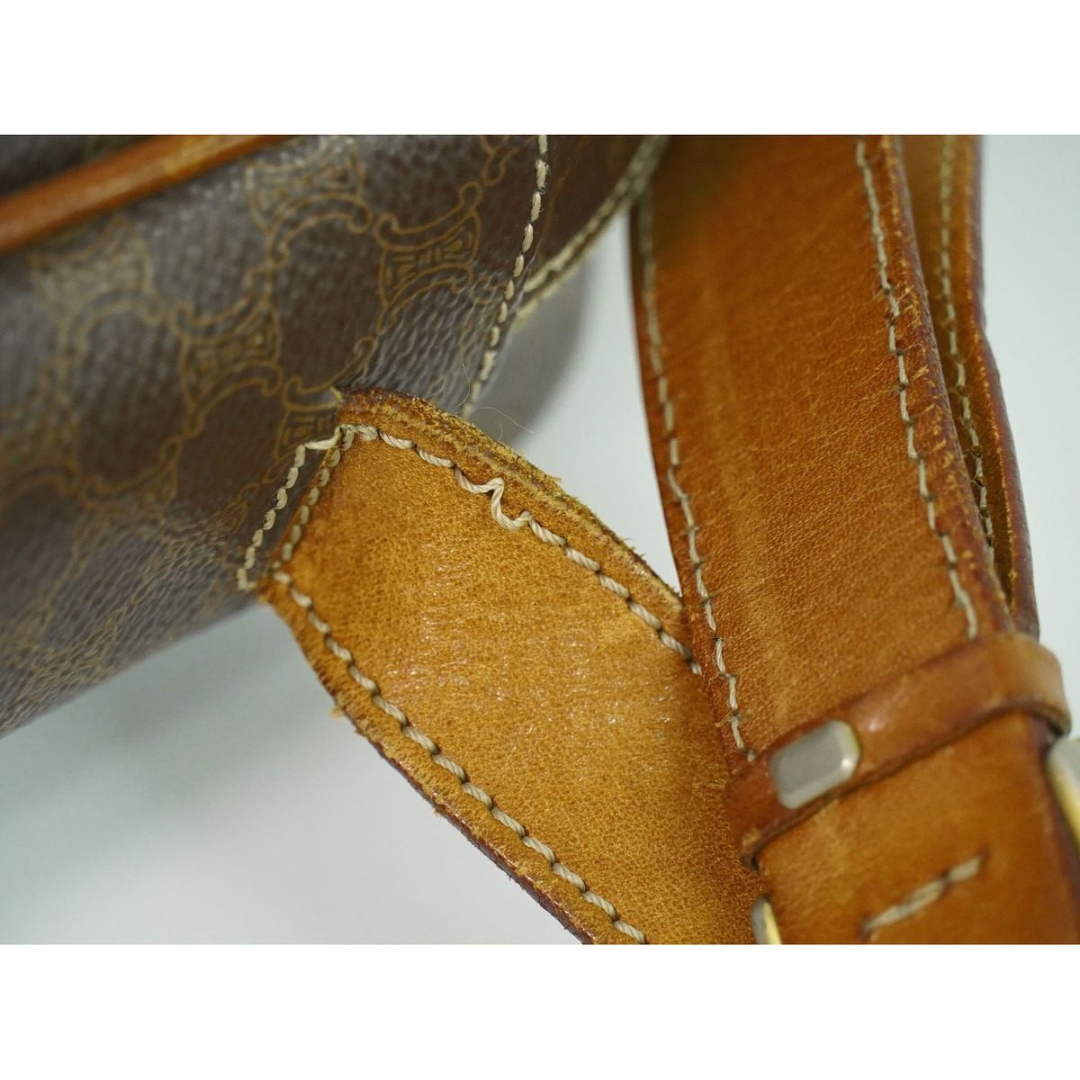 Celine Macadam Shoulder Bag Pochette Brown — view 5