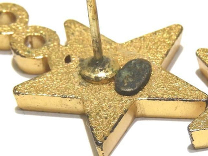 Chanel Earrings COCO Star Motif Black × Gold Ladies 01P Coco Accessories ▼7D