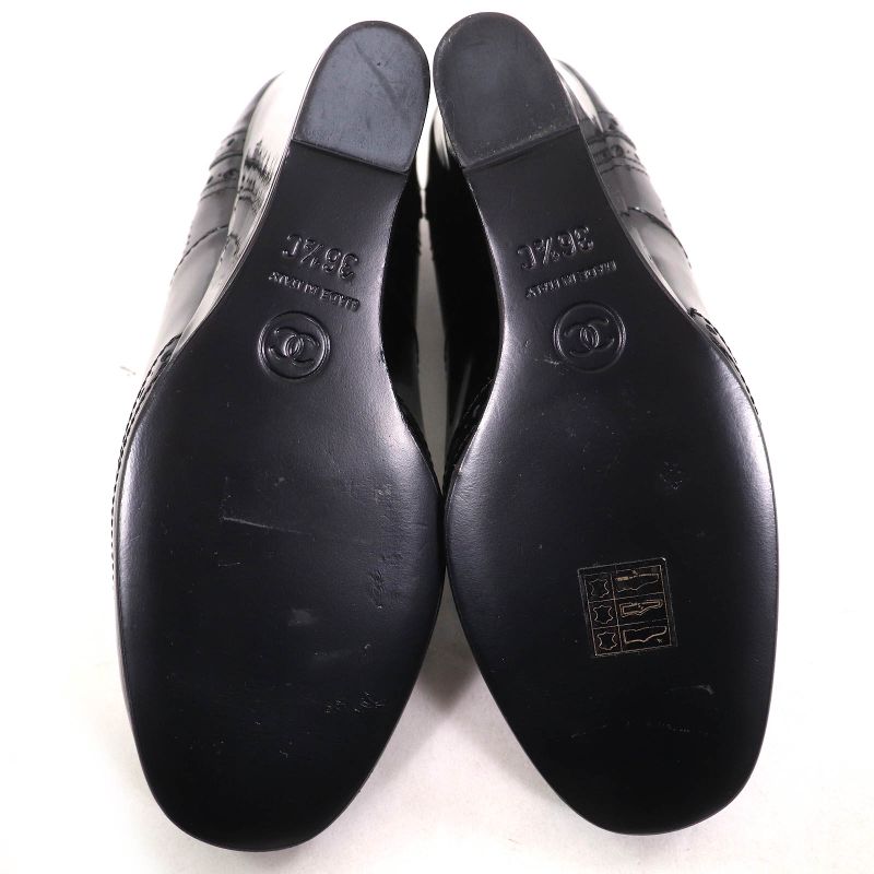 CHANEL G31216 Patent Leather Perforated Wedge Sole Pumps Black 36.5 Storage