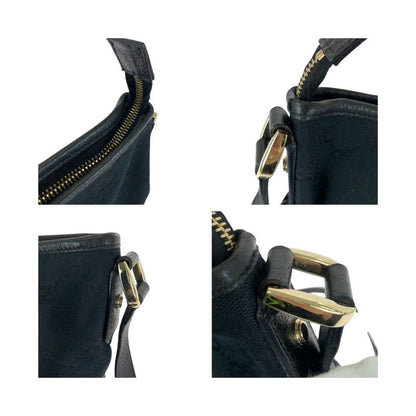 Gucci Abby Black Gold Hardware GG Canvas 131326 Shoulder Bag Women 505375