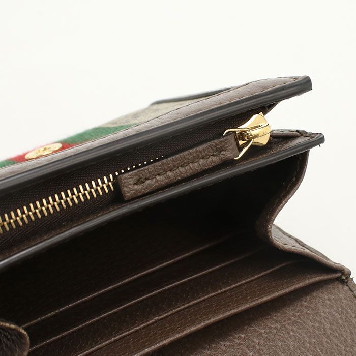 Gucci Gauthenticity Card Case Wallet Ophidia 598662 Bifold Wallet PVC Leather