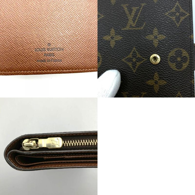 Louis Vuitton M61207 Porte Papier Zip Monogram Canvas Brown Bifold Wallet