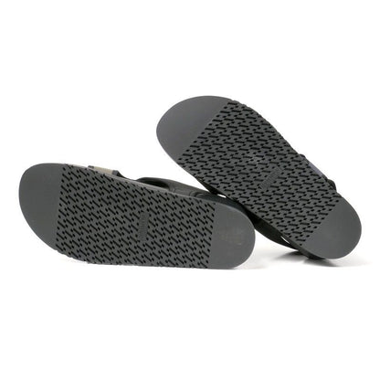 Hermes Giorno Sandals Size 44 Thong Sandals Shoes Khaki Black Made In