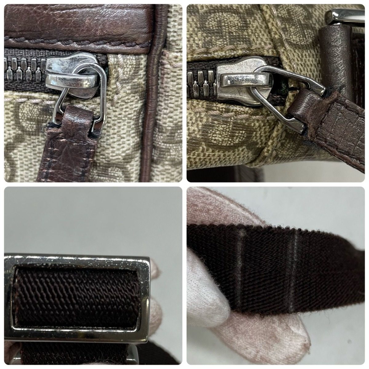 Gucci GG Spree Shoulder Bag Beige Dark Brown Compact — view 11