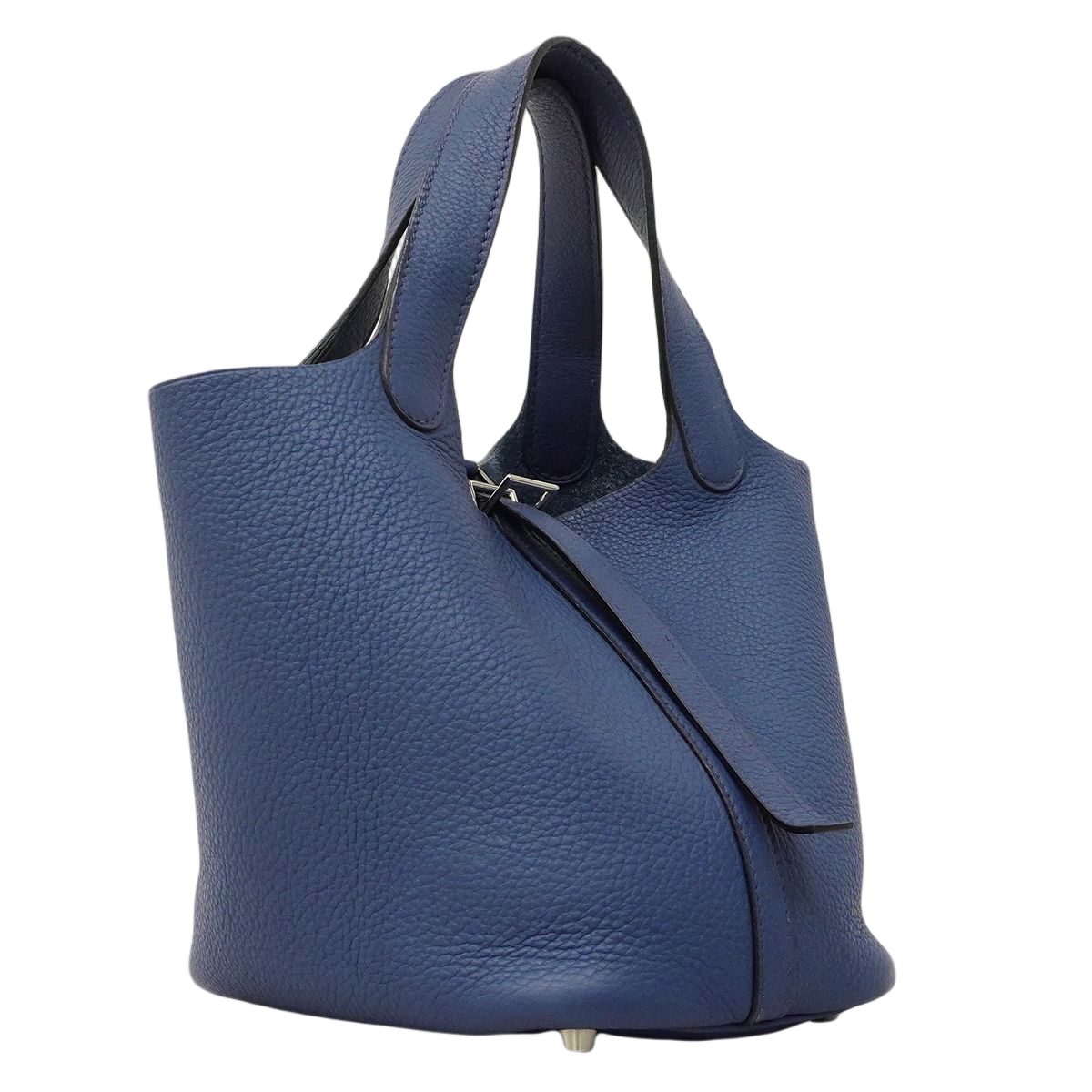 Hermes Handbag Picotin PM Taurillon Clemence Blue Brighton Silver — view 2