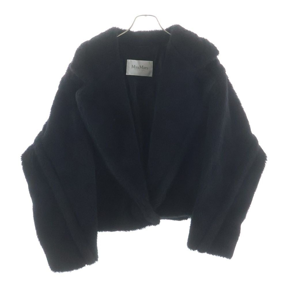 Max Mara Shearling Teddy Bear Cropped Coat Black