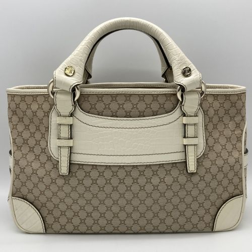 Celine Sd-sa-0029 Handbag Croc Shape Pressed Boogie Macadam Canvas Leather