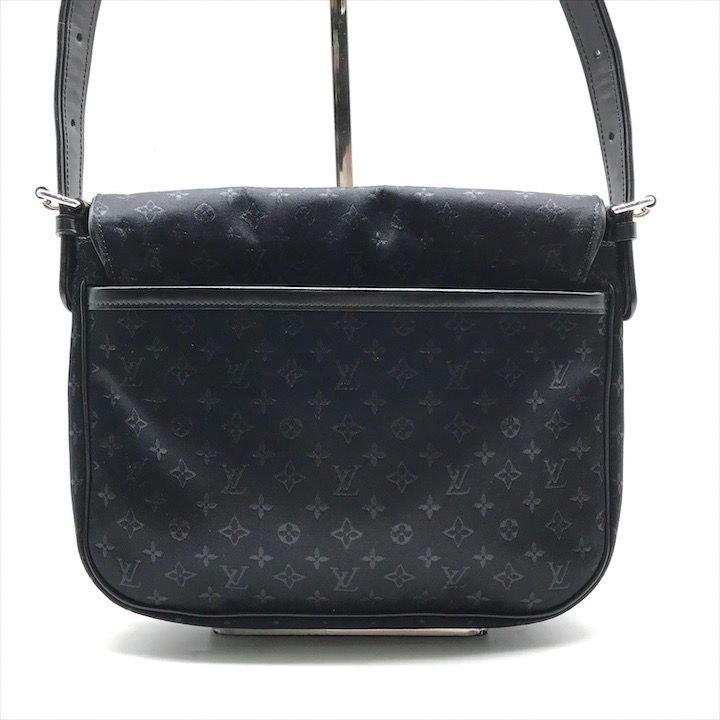 Louis Vuitton Monogram Comte Douffe Satin Shoulder Bag Black Purse