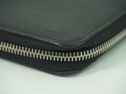 Authentic Louis Vuitton LV Zippy Organizer Epi Leather Long Wallet Noir Black