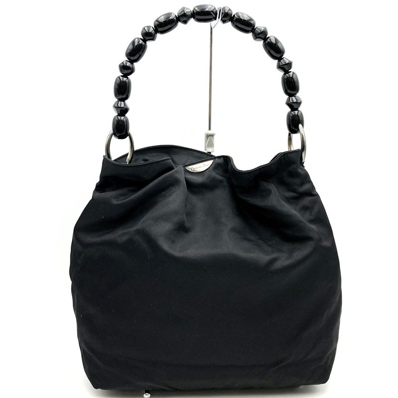DIOR Handbag Black Maris Pearl Handbag Nylon Women