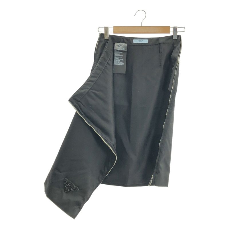 Prada - Re-nylon Triangle Logo Skirt - 36 - Black - Women's