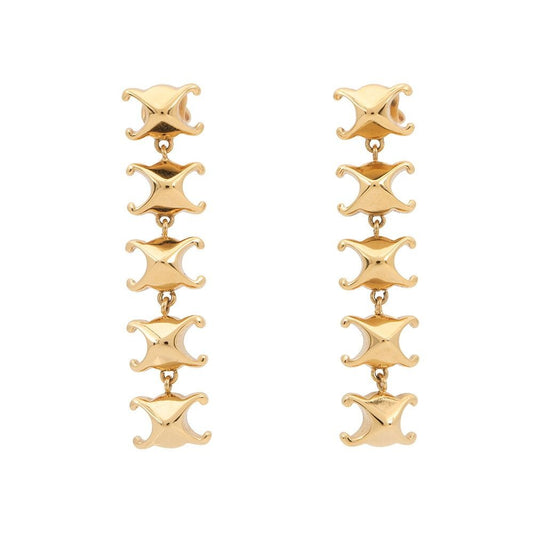 Celine Earrings Triomphe Studded Long Metal