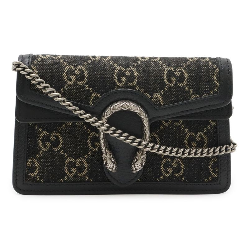 Gucci Dionysus GG Denim Super Mini Bag Chain Shoulder 2-Way Clutch Taiga