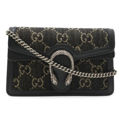 Gucci Dionysus GG Denim Super Mini Bag Chain Shoulder 2-Way Clutch Taiga