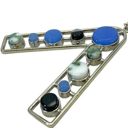 Christian DIOR Necklace Jewelry Accessories Small Metal Silver Multicolor