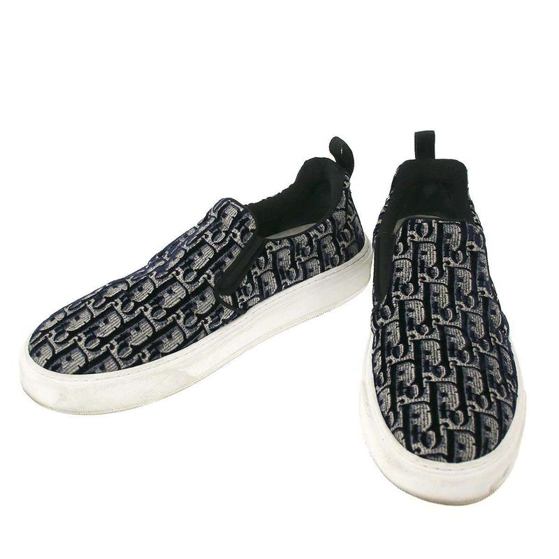 Christian Dior Solar Oblique Velvet Slip-on Sneakers Mix 42