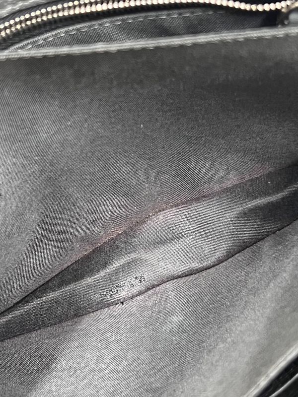 Fendi Clutch Bag Wallet Logo Leather Black Gray 31ka780