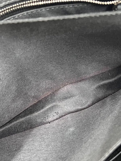 Fendi Clutch Bag Wallet Logo Leather Black Gray 31ka780