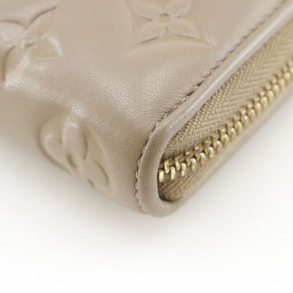 Louis Vuitton Zippy Wallet Monogram Coussin M81511 Lambskin Taupe Beige Ladies