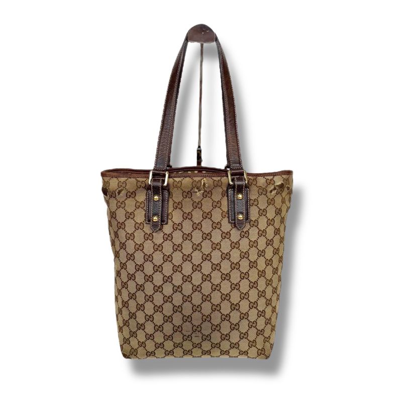 Gucci Tote Bag GG Canvas Mushroom Embroidery Mushroom Charm Shoulder A4 Horsebit