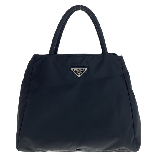 Prada Tessuto Black Silver Nylon Tote