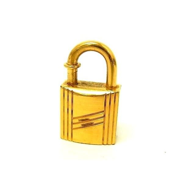 Hermes Annee Arbre Limited Sap Cadena Padlock Charm Necklace Top Gold — view 2