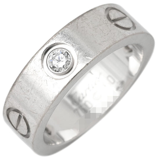 Cartier Ring Love Half Diamond White Gold 50 Classic Model