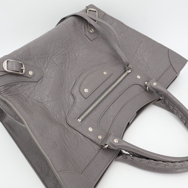 Balenciaga Handbag Shoulder Bag Neo Classic M Leather Gray Women 702502