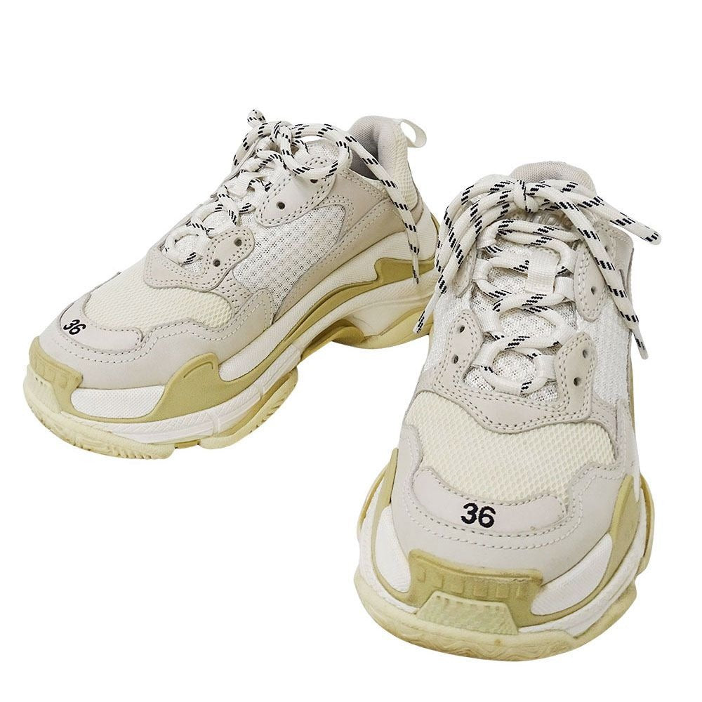 Balenciaga Sneakers Nylon Triple S White Beige 36